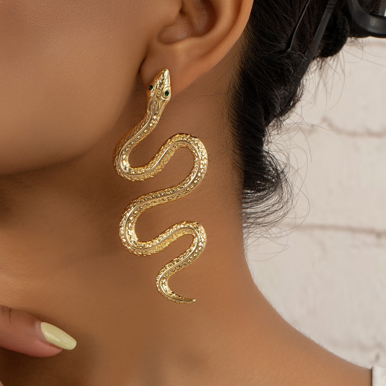 Exaggerated Snake-Shaped Earrings