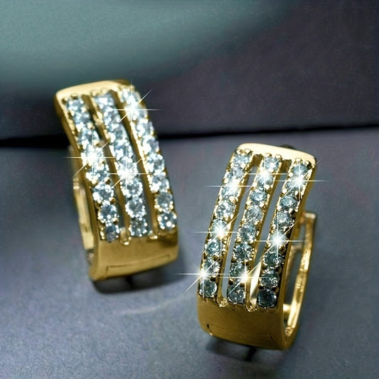 High-quality laying Zirconiaium ring stud earrings, suitable for Women's daily casual fashion accessories