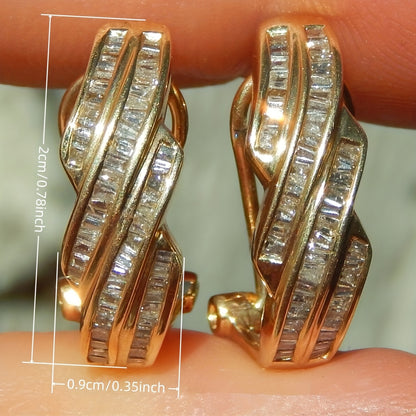 1 pair of Women's fashion ring earrings, exquisite inlaid synthetic Zirconia ring earrings, Women's daily casual party earrings, vintage jewelry