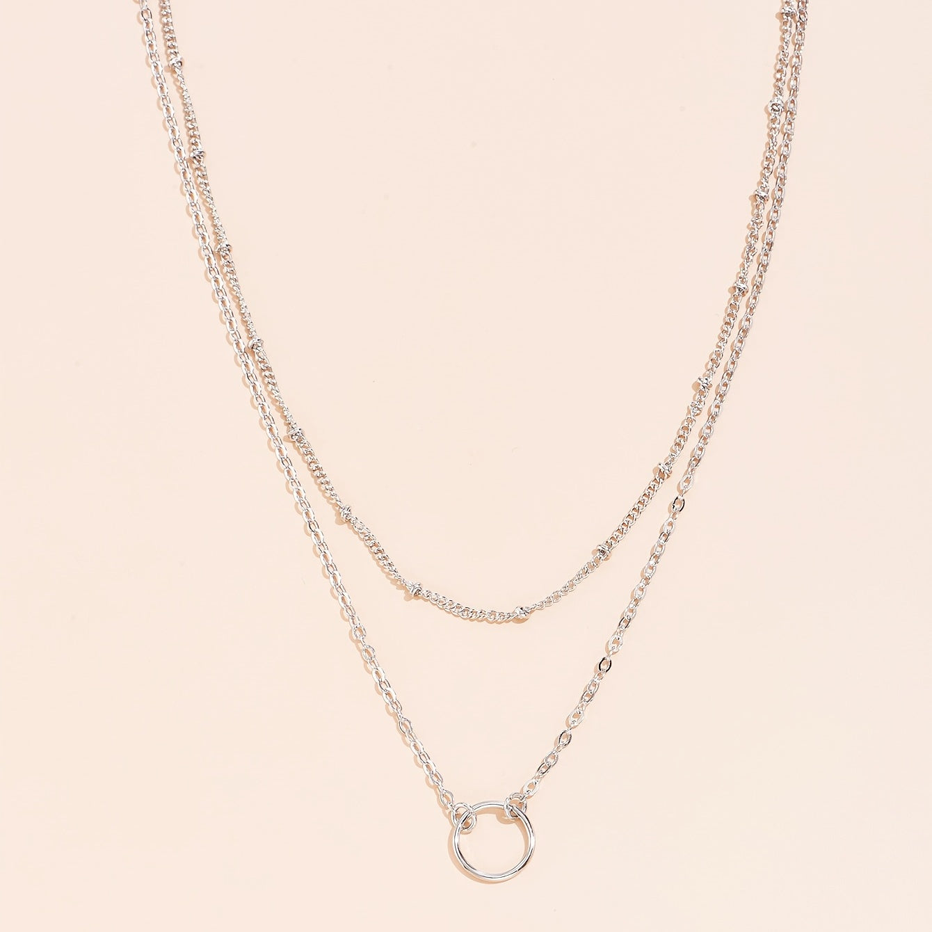 Delicate chain necklace with hollow round delicate adjustable neck chain, suitable for women