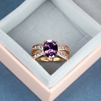 1 Luxury Oval Mysterious Synthetic Zircon Ring Ladies Engagement Wedding Ring Gift