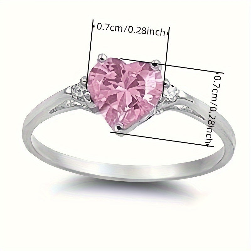 Silver Plated Love Fake Gemstone Set Promise Ring Wedding Engagement Ring Party Anniversary Celebration Ring