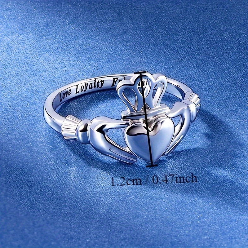 An elegant copper love and loyalty friendship ring with a minimalist heart-shaped arm design, suitable for daily wear and gifts, suitable for all seasons, suitable for Teachers' Day/Homecoming/Graduation season.