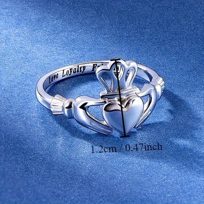 An elegant copper love and loyalty friendship ring with a minimalist heart-shaped arm design, suitable for daily wear and gifts, suitable for all seasons, suitable for Teachers' Day/Homecoming/Graduation season.