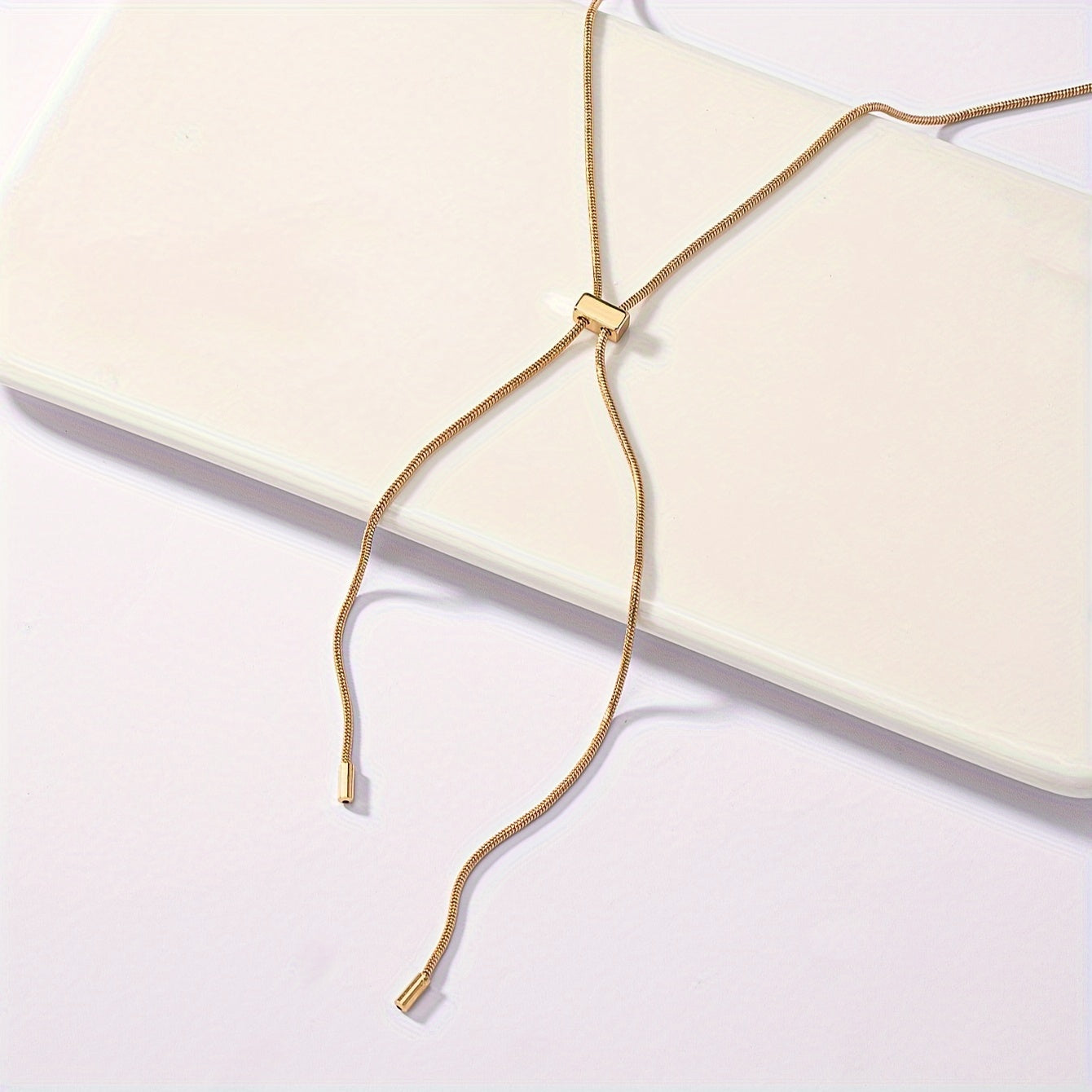 Retro simple Y-shaped chain necklace adjustable length