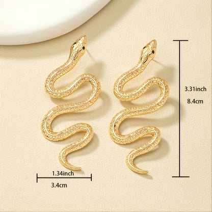 Exaggerated Snake-Shaped Earrings
