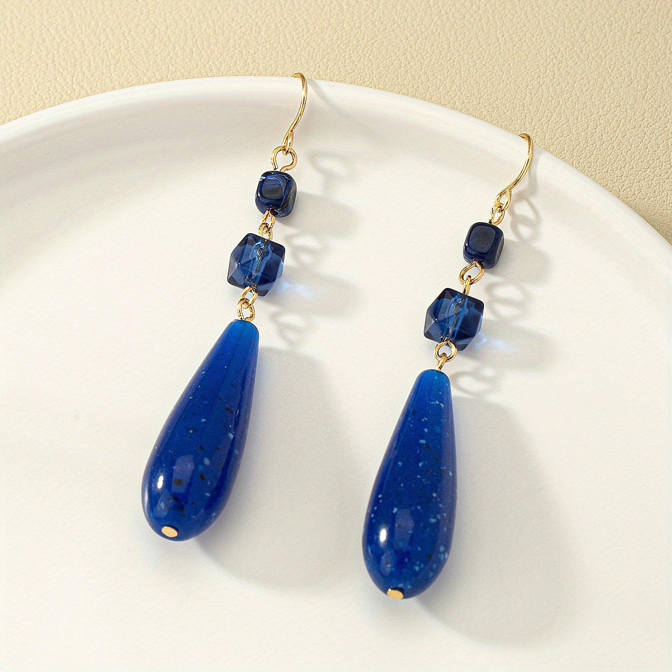 Vintage long water drop pendant earrings elegant acrylic hook earrings