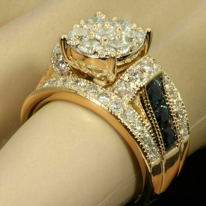 1 Deluxe Gothic Synthetic Zirconia Ring, April Birthday Stone, Copper Band, , Engagement, Weddings, Parties, Ramadan Jewelry, Everyday and Party Wear, All Seasons