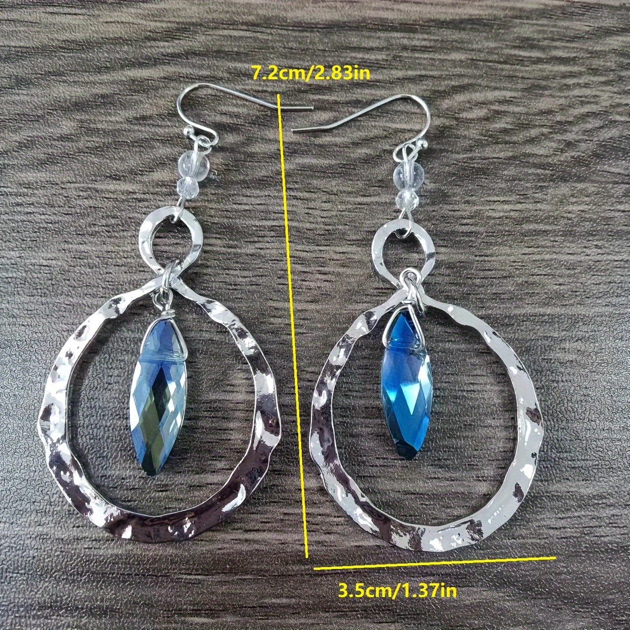 Bohemian Hammer Alloy Earrings with Moonstone, Vintage Wrap Design, Rustic Ethnic Drop Earrings for Ladies