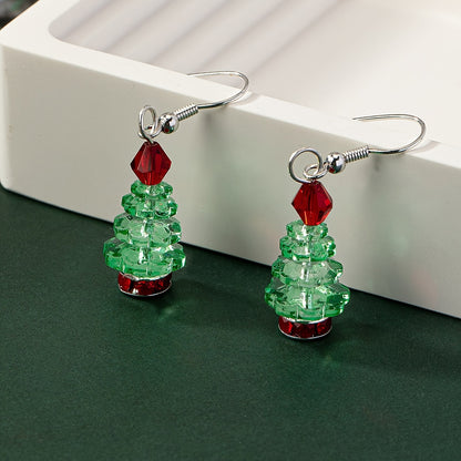 Christmas earrings Christmas tree snowman snowflake design pendant earrings cute party style cute Christmas earrings