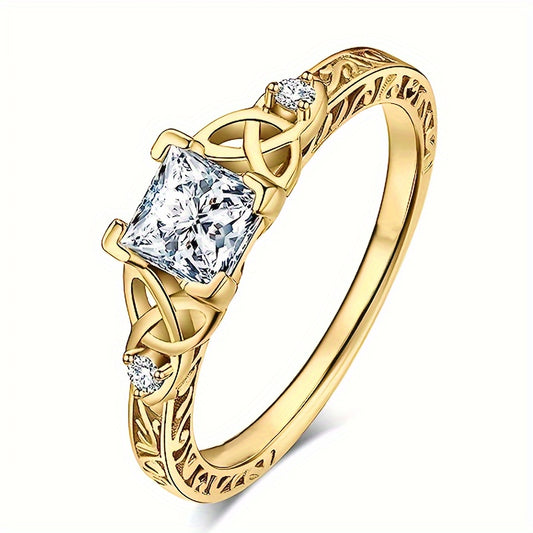 Elegant ladies engagement, proposal and wedding rings with stylish and luxurious 4-claw Zirconia jewellery