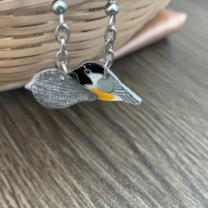 Cute Enamel Bird Design Dangle Earrings Retro Simple Style Alloy Jewelry Adorable Gift For Women Girls