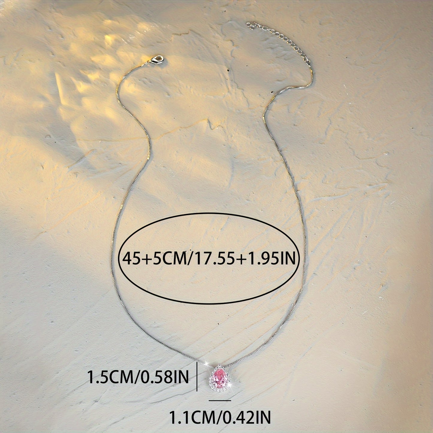 1 piece of elegant temperament, multi-colored water droplets, pear-shaped exquisite birthday stone necklace, marriage proposal, engagement, Mother's Day gift, women's daily banquet, party wear accessories