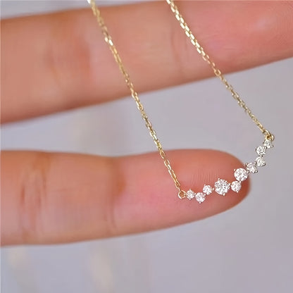 Elegant Ladies Cubic Zirconia Pendant Necklace - Perfect for Weddings and Engagements, April Birthstones, Copper Synthetic Gemstones