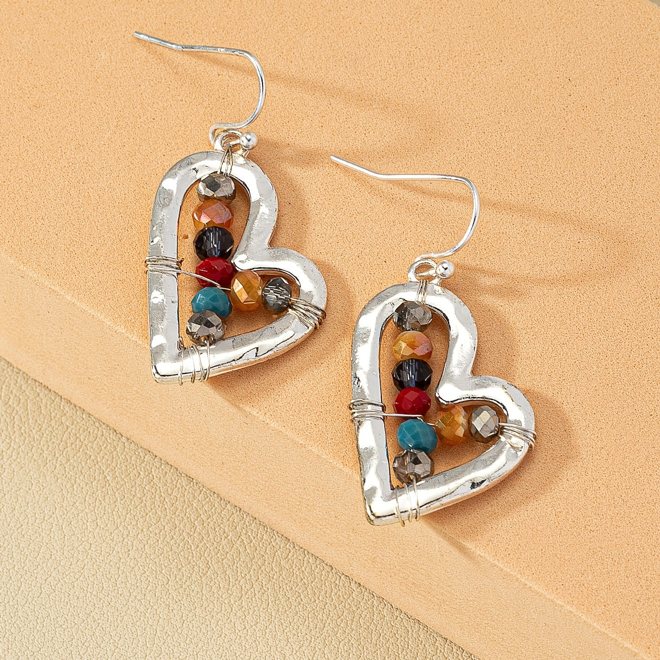 Women's Valentine's Day handmade love bead earrings, great gifts
