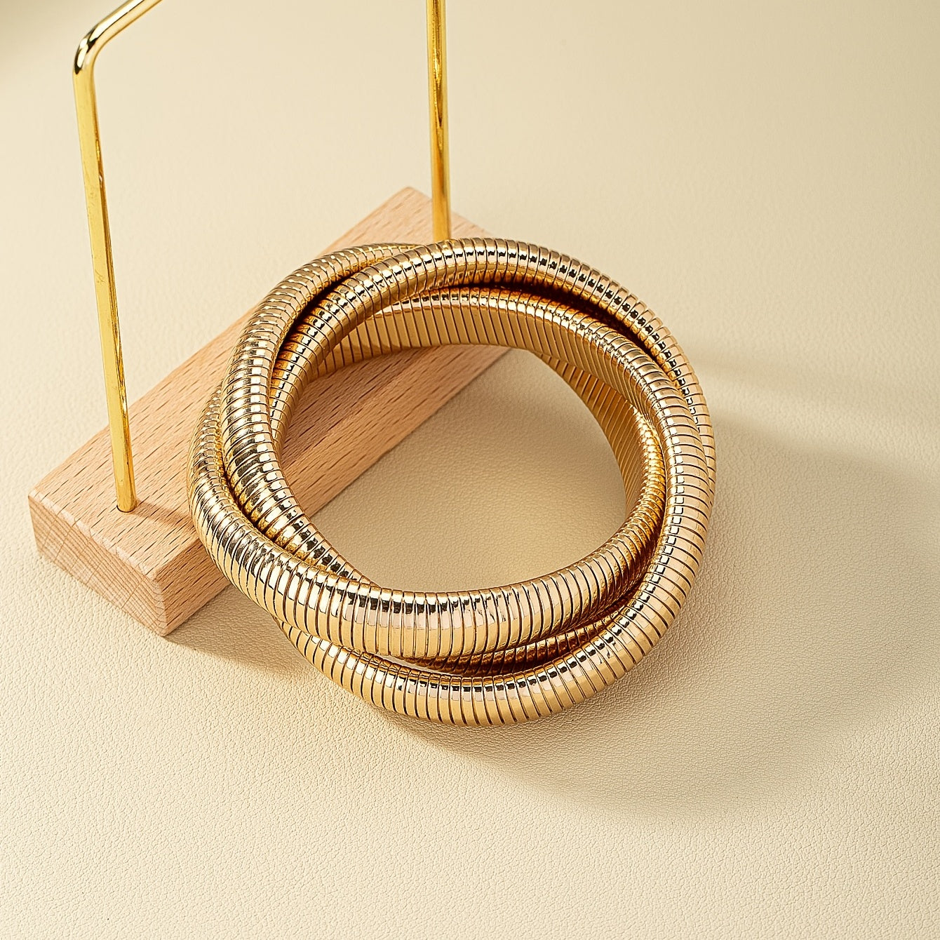 Punk style stacked three-layer cross-woven bracelet personalized bracelet Women's gift