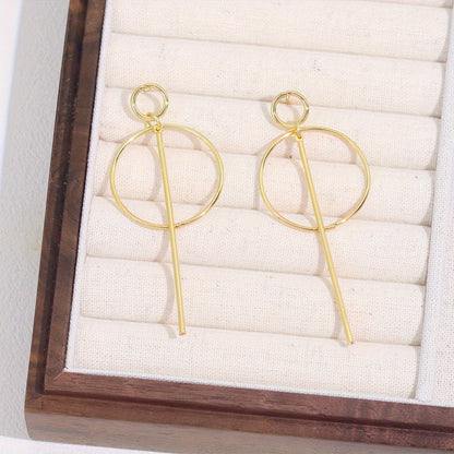 Ladies' Exaggerated Hollow Geometric Pendant Earrings Big Personality Simple Pendant Earrings