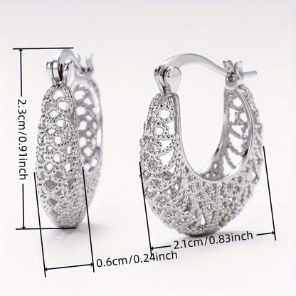Bohemian Ethnic 925 Silver Plated Vintage Hollow Flower Rattan Earrings Ladies Personality Carved Earrings Bridal Wedding Party Jewelry