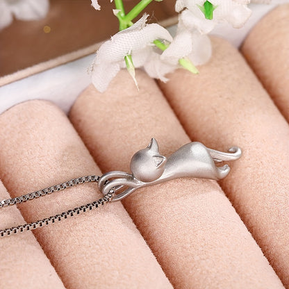 Simple and cute cat shape pendant necklace ladies daily casual party jewelry lover birthday gift
