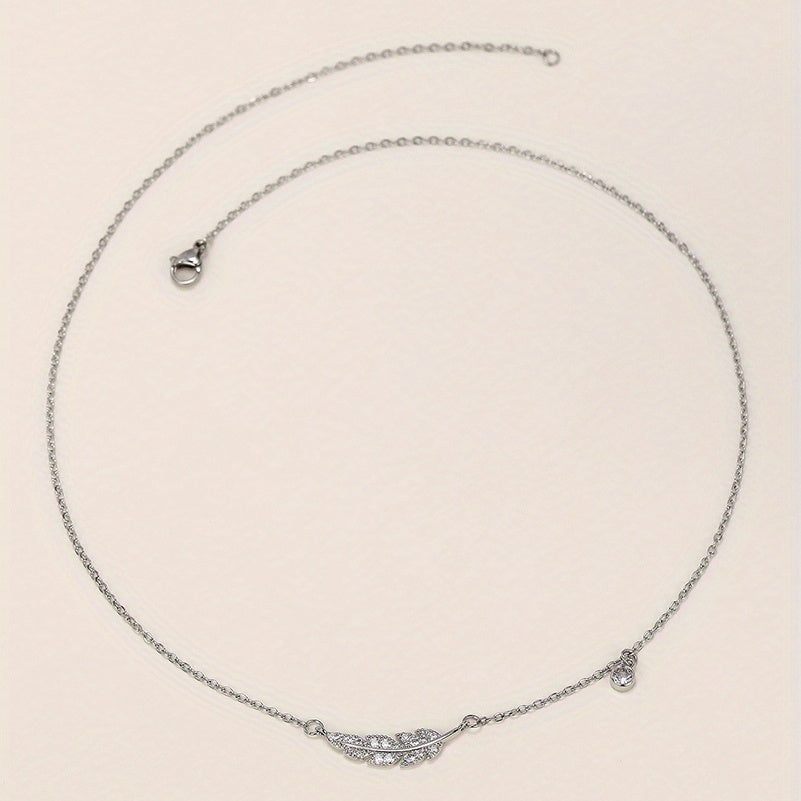 Bohemian Faux Crystal Angel Wings 925 Silver Plated Pendant Necklace Ladies Party Accessories Collarbone Chain