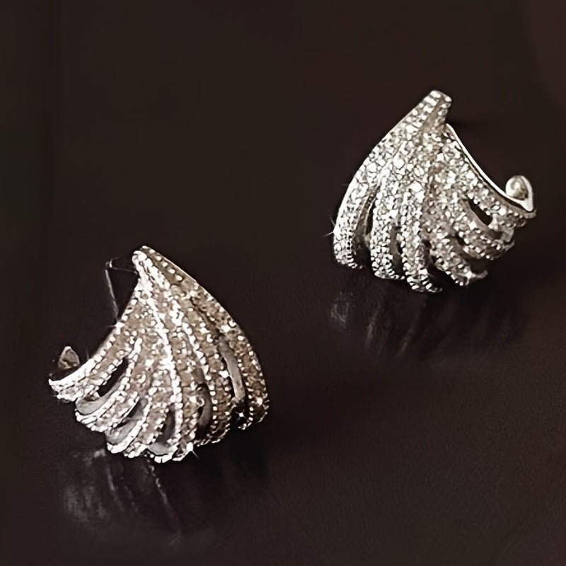 Elegant and Sexy Zircon Claw Earrings for Women - Faux Cubic Zirconia Jewelry - April Birthstone