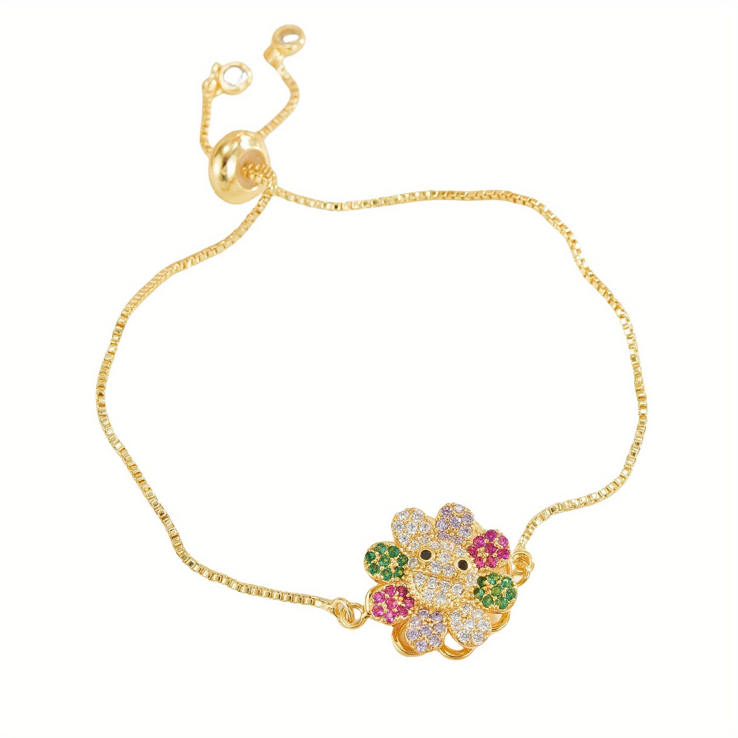 Europe and the United States cross-border simple rotatable flower color retention pure copper gold-plated bracelet design sense, engage in a few non-fading jewelry