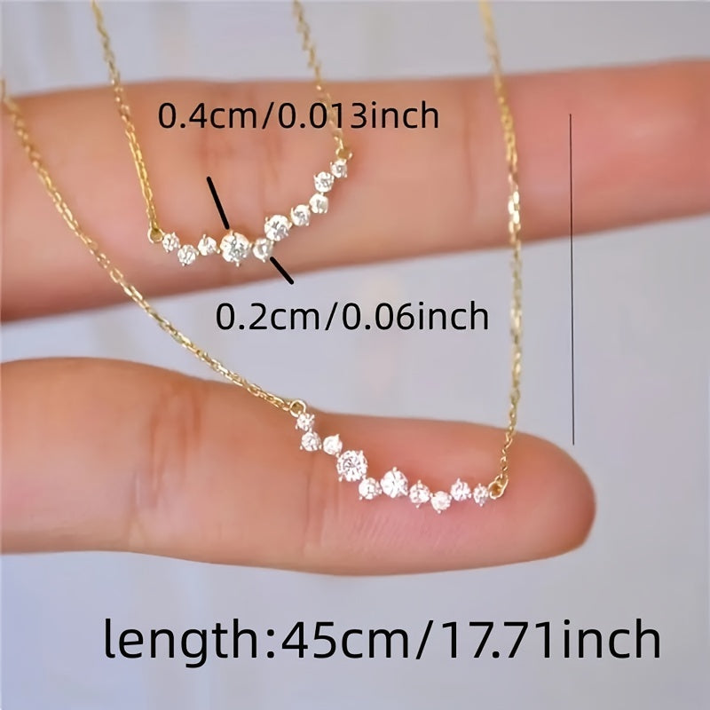 Elegant Ladies Cubic Zirconia Pendant Necklace - Perfect for Weddings and Engagements, April Birthstones, Copper Synthetic Gemstones