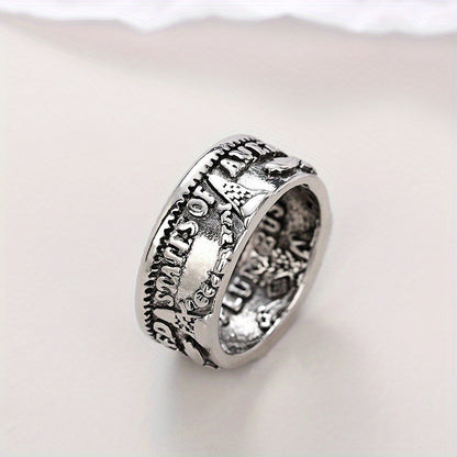 Vintage Alloy Numeric Alphabet Ring,  Hip Hop Style, Party and Banquet Jewelry, Valentine's Day Gifts, Four Seasons Accessories