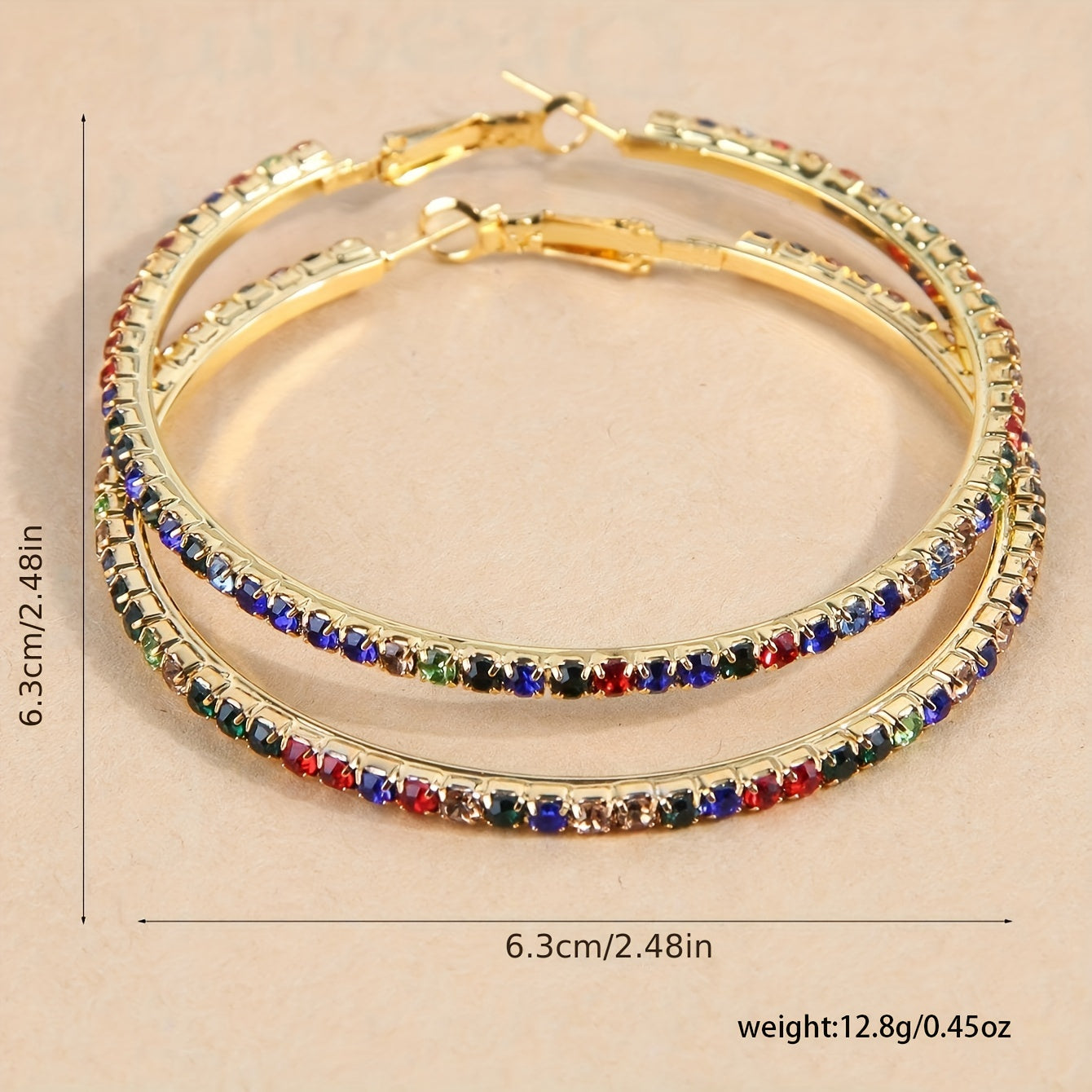 Exaggerated Bohemian Colored Round Earrings