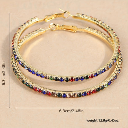 Exaggerated Bohemian Colored Round Earrings