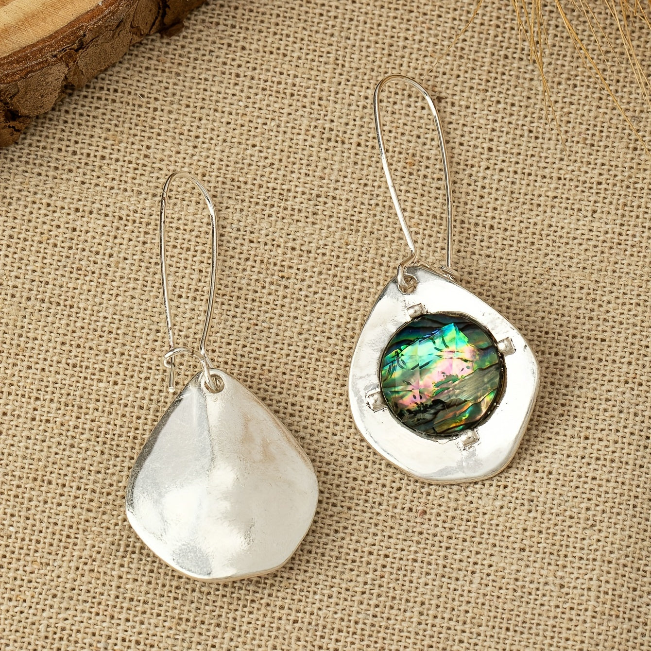 Vintage Abalone Shell Pendant Earrings Bohemian Personality Pendant Earrings Jewelry Gift for Mom Lady