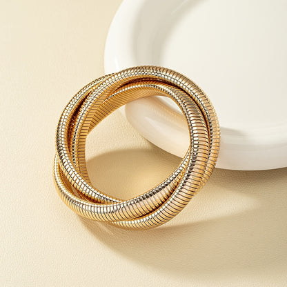 Punk style stacked three-layer cross-woven bracelet personalized bracelet Women's gift