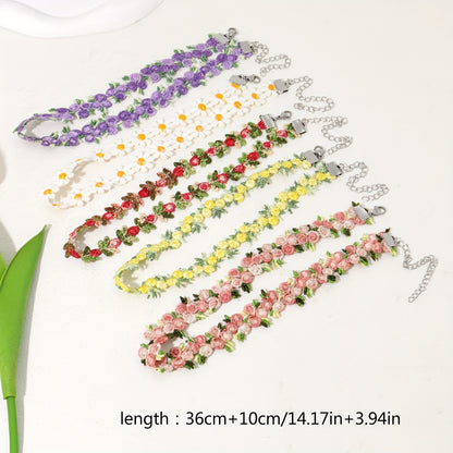 Five Bohemian Handmade Lace Braided Necklaces, Holiday Party Accessories, Ideal Gifts for Friends, Holiday Jewelry