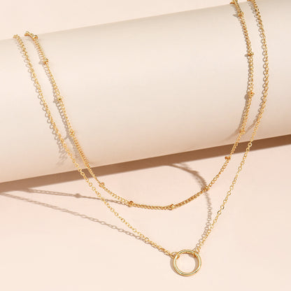Delicate chain necklace with hollow round delicate adjustable neck chain, suitable for women