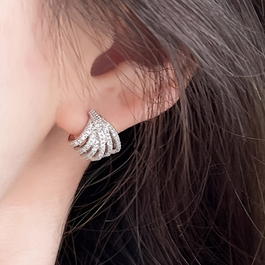 Elegant and Sexy Zircon Claw Earrings for Women - Faux Cubic Zirconia Jewelry - April Birthstone