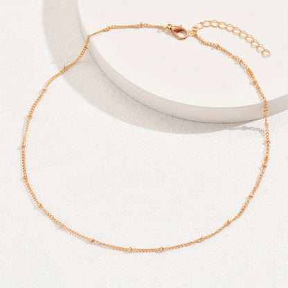 Minimalist Bead Chain Ladies Necklace Holiday Party Gifts