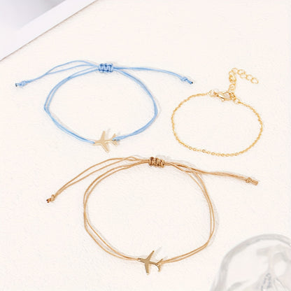 3-piece aircraft rope bracelet, adjustable couple wristband, stylish and minimalist style, suitable for parties and dates
