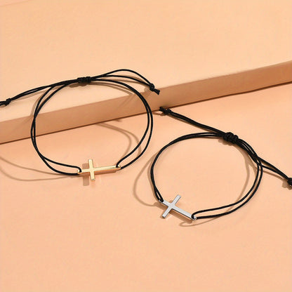 Couple cross-woven bracelet summer vacation adjustable friendship jewelry