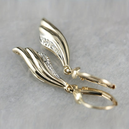 Elegant 18K gold-plated goldfish tail drop earrings for weddings, wedding parties, and vintage jewelry gifts