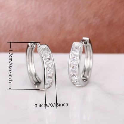Simple zircon earrings, elegant and simple style, suitable for women's daily dating wear