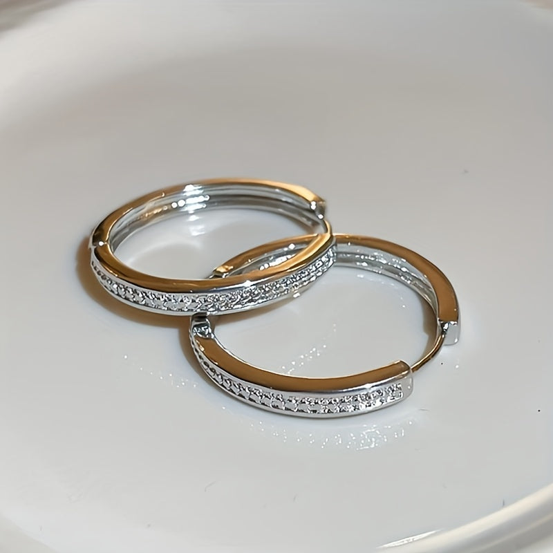 Exquisite round earrings, shining Zirconia, elegant and sexy style, suitable for Women's parties, dates, banquets, earrings