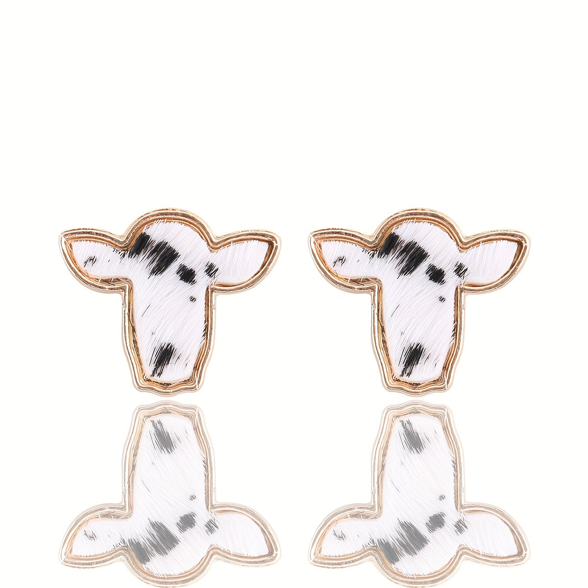 Bull head design suede stud earrings, retro western style alloy jewelry, cute gifts for women's daily leisure