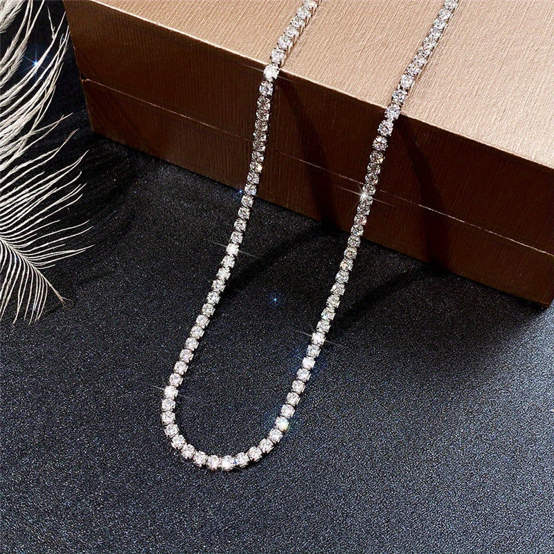 New men's and women's necklaces 925 silver-plated zirconia chain necklaces girls' daily casual fashion accessories