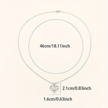 Exquisite Heart Pendant 925 Silver Plated Necklace Bridal Romantic Wedding Jewelry Anniversary Gift