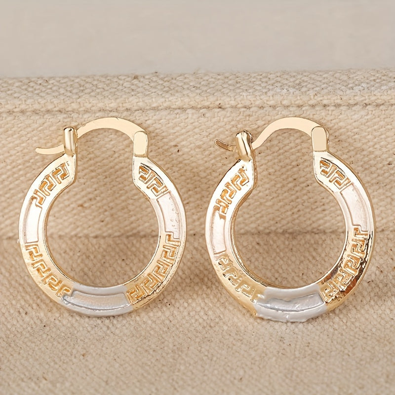 Women's Vintage Bohemian Gold-Toned Rainbow Stone Ring Earrings - Ideal for Daily Wear and Gift Gifts