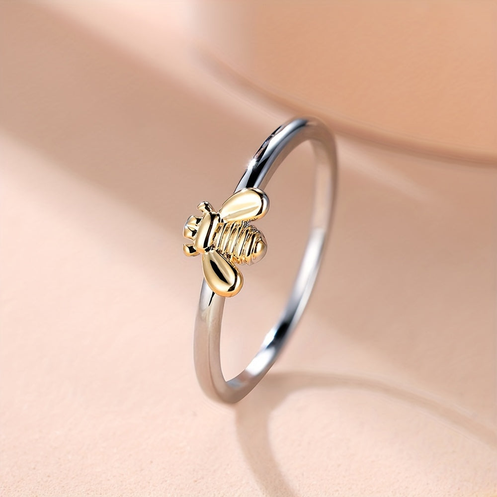 18K Gold Plated Bee Ring Golden Delicate Engagement Animal Ring Vintage Wedding Jewelry Bridesmaid Gifts For Her
