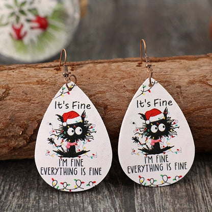Fun Cat Fun: Christmas Cat Earrings - Perfect for Gifts and Parties!