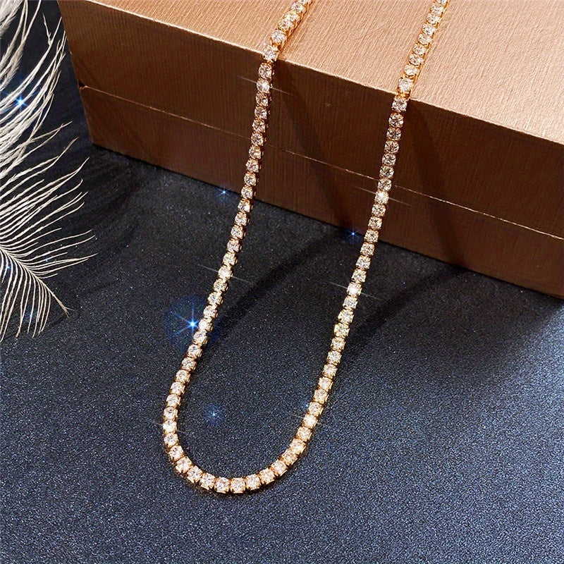 New men's and women's necklaces 925 silver-plated zirconia chain necklaces girls' daily casual fashion accessories