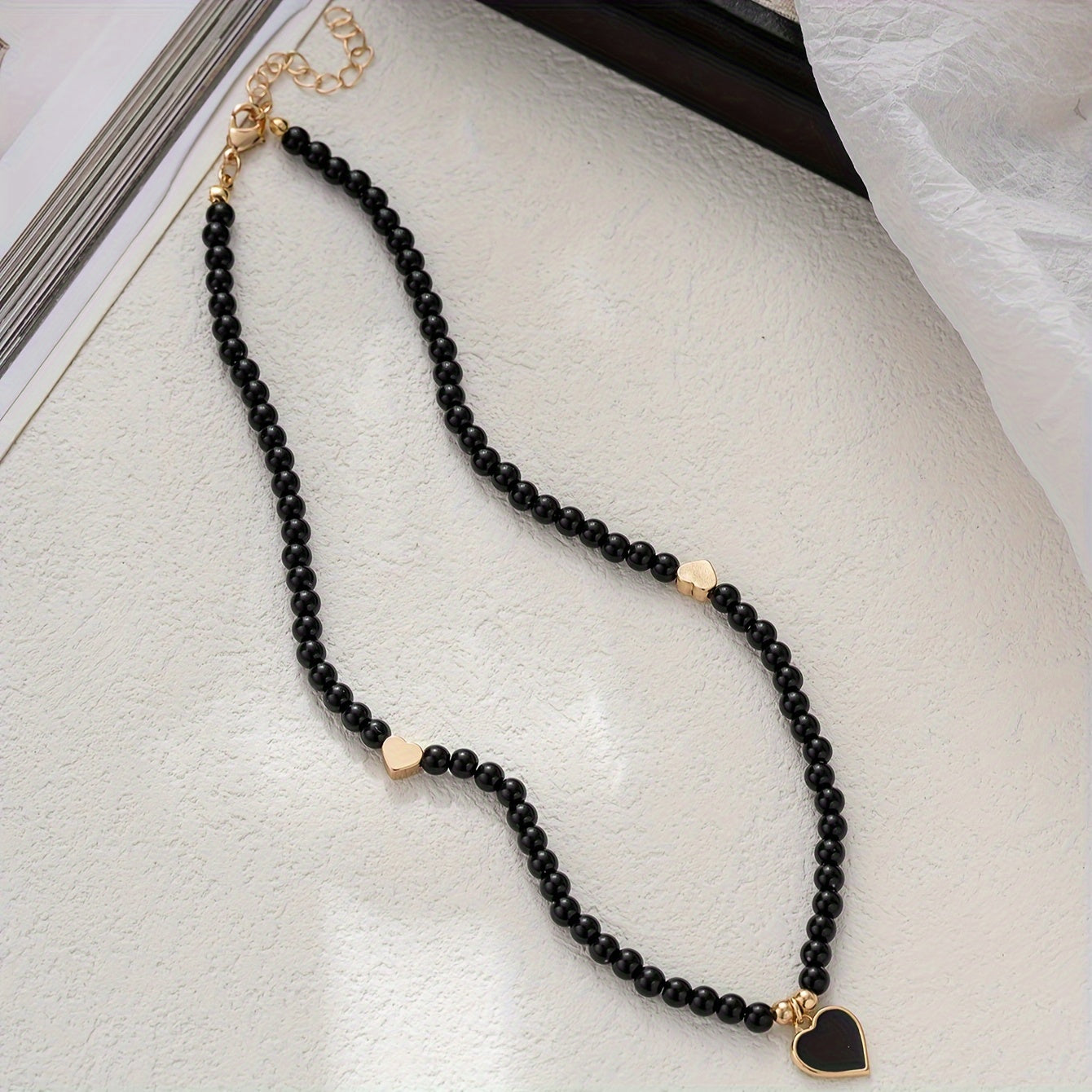 Bohemian Handmade Rice Beads Beaded Love Decorative Necklace Ladies Holiday Party Accessories