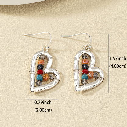 Women's Valentine's Day handmade love bead earrings, great gifts